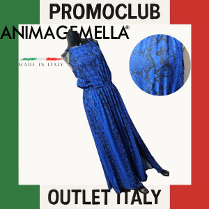 Дълга рокля Anima Gemella, 100% полиестер, размер M, змийски принт, Италия